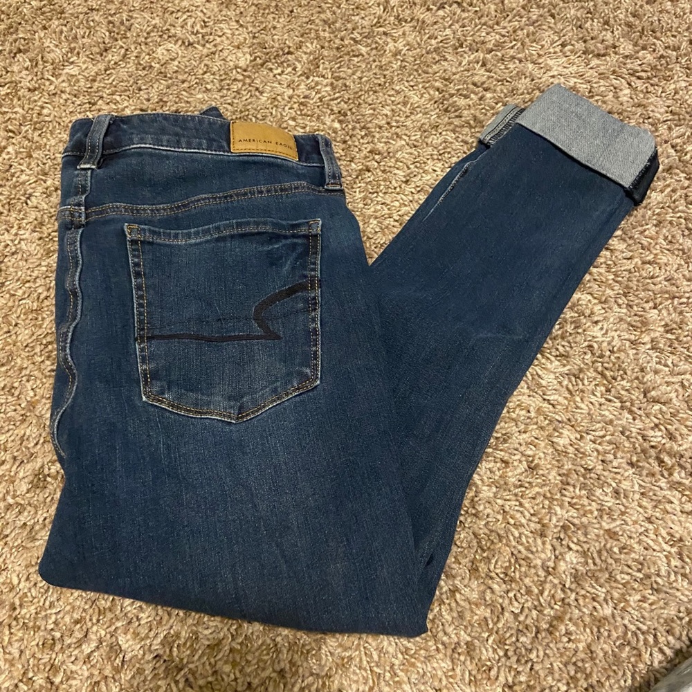 Dark high rise skinny jeans!